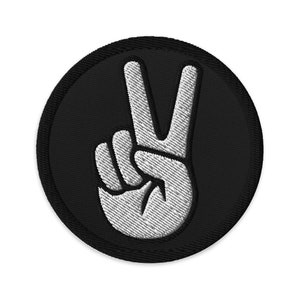 The V Sign for Victory Hand Gesture Embroidered Patch Iron On Applique