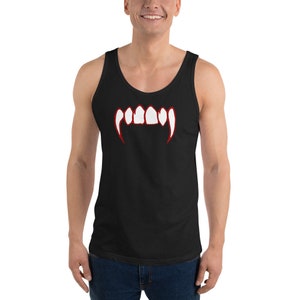 Bloody Vampire Fangs Horror Teeth Men&#39;s Tank Top Shirt