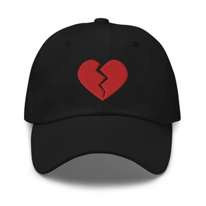 Red Broken Heart Valentinstag bestickte Baseballmütze Papamütze