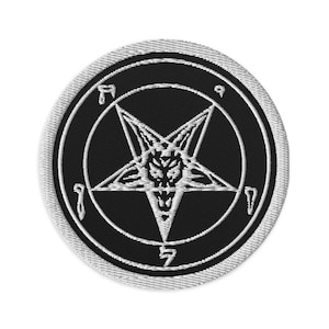White Sigil of Baphomet Occult Symbol Embroidered Patch