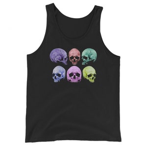 Pastel Colored Death Skulls Goth Fashion Men's Tank Top Shirt