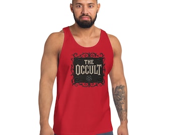 The Occult Supernatural Men’s Tank Top – Gothic Alt Sleeveless Shirt for Horror Fans | Soft 100% Cotton Dark Aesthetic Fit