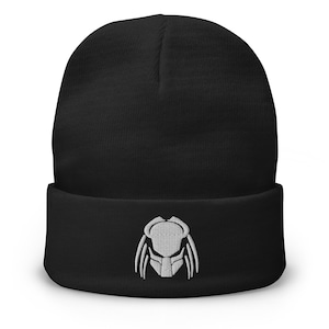 Predator Alien Hybrid Embroidered Cuff Beanie Predalien Creature