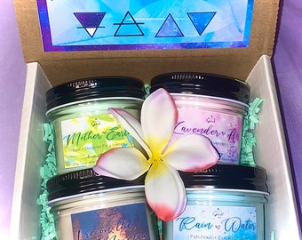 Elements Gift Set | Soy Candle Gift Box | Wellness Gifts | Aromatherapy | Christmas Gifts | Birthday Gifts | Earth air fire water