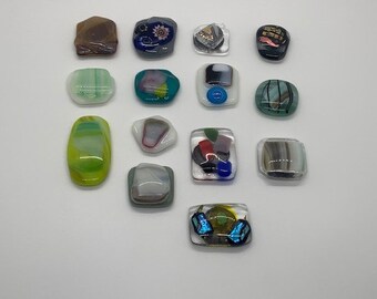 Fused Glass Magnets: Five in each bag