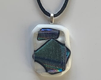 Fused glass pendant: Rainbow Dreams