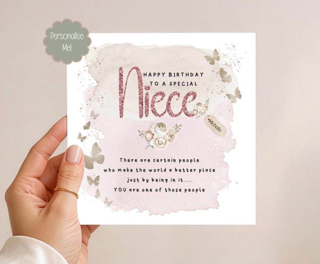 Personalised Birthday Card for Special Niece : Verse- World a Better ...
