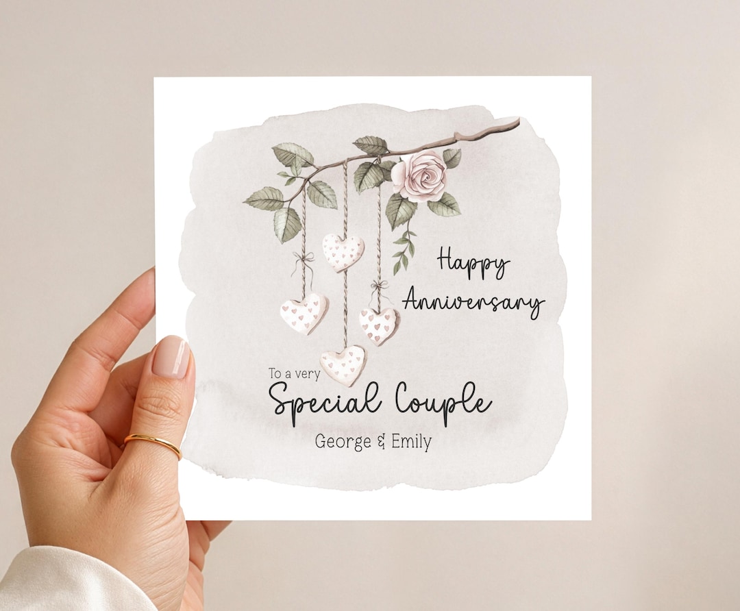Personalised Wedding Anniversary Card for a Special Couple - Rustic ...