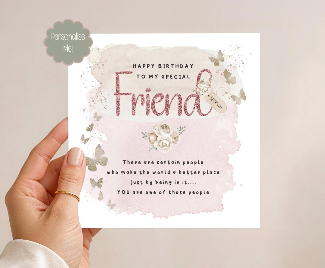 Personalised Birthday Card for Special Friend : Friendship Verse - Etsy UK