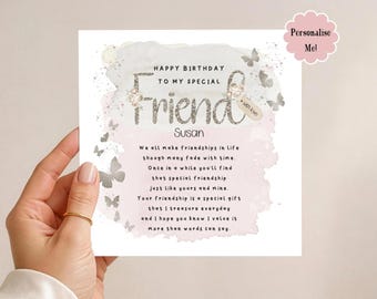 Personalised Birthday Card For Special Friend : Friendship Verse
