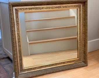 Antique Gold Ornate Wood Framed Mirror Gilt