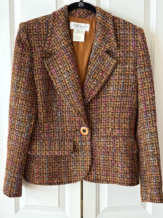 Yves Saint Laurent Encore Multi Color Brown Tweed… - image 1