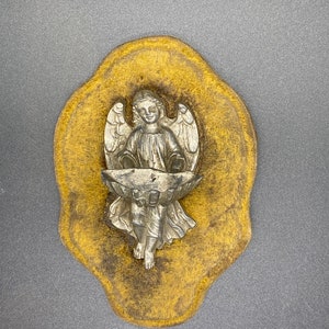 Antique Religious French Holy Water Font