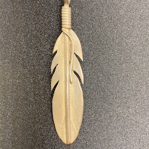 H Mace Sterling Navajo Feather Pendant