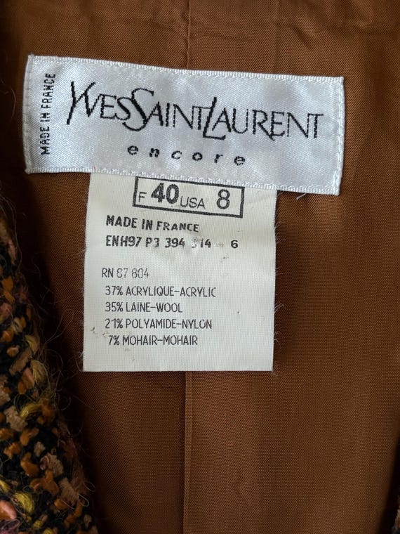 Yves Saint Laurent Encore Multi Color Brown Tweed… - image 4