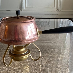 MCM Vintage SPRING Switzerland Fondue Pot W Warmer