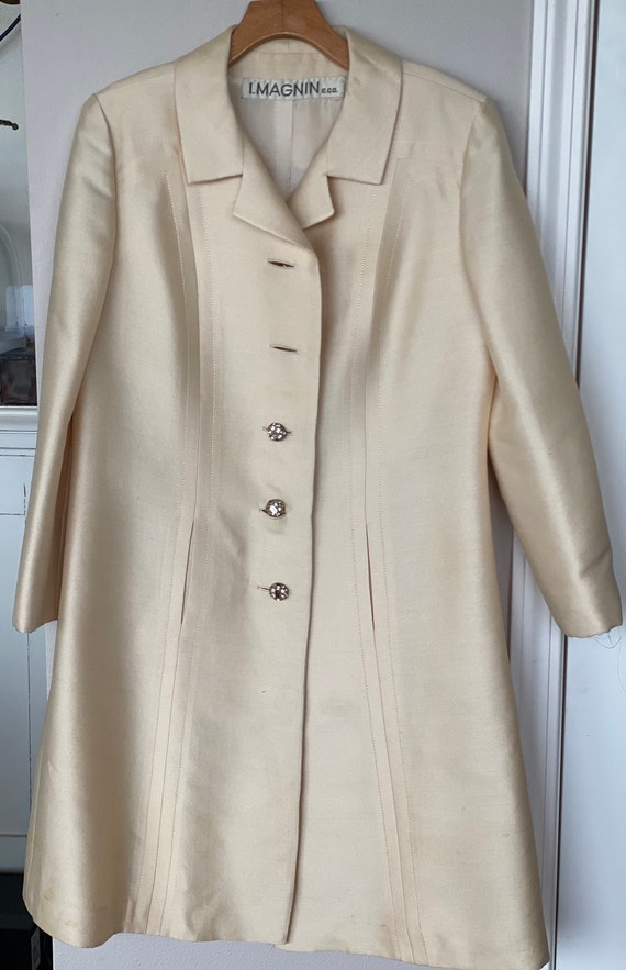 I MAGNIN Co Dress Coat Ivory