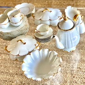 Haviland and Co Limoges France White and Gold Set