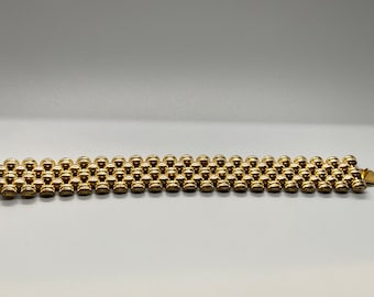 5 Row Panther Link Bracelet 1940's Swiss Plaque ORL 20 Microns