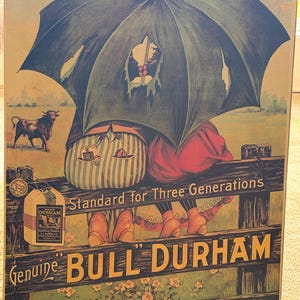 bull durham tobacco black americana advertising poster Original c. 1910-1920's Advertisement sold at auction from 24th October to 28th October Lot - Bull Durham tobacco