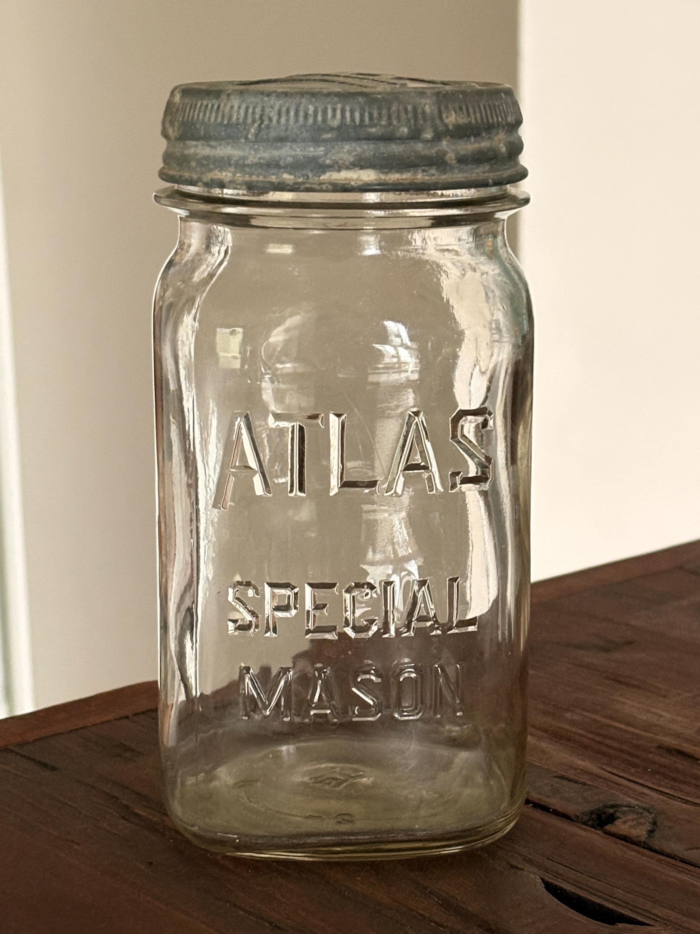 激レア　ヴィンテージ　アトラス　ガラスジャー Vintage Square Atlas Special Mason Glass Lidded Jar - Etsy