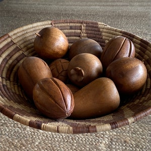 Vintage Assorted Wood Fruits Mid Century Modern