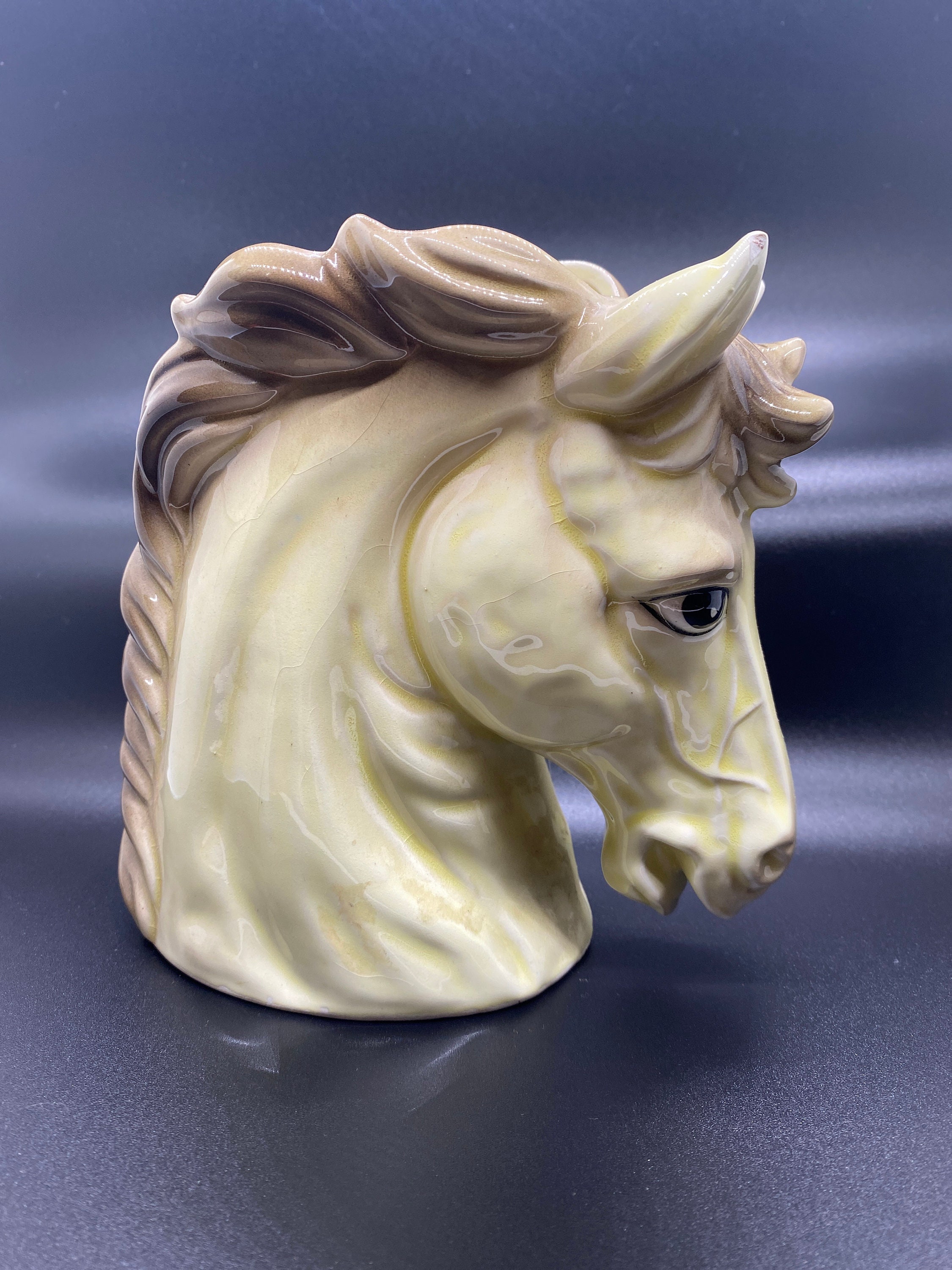 Relpo（レルポ）陶器　花瓶　貴婦人　日本製　ヘッドベース ヴィンテージ Relpo Horse Head Vase Planter 6739 - Etsy