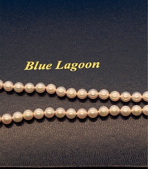MIKIMOTO Blue Lagoon 5.5-6.0mm Akoya Pearl Necklace 18 Inch 14k Gold Clasp  | eBay