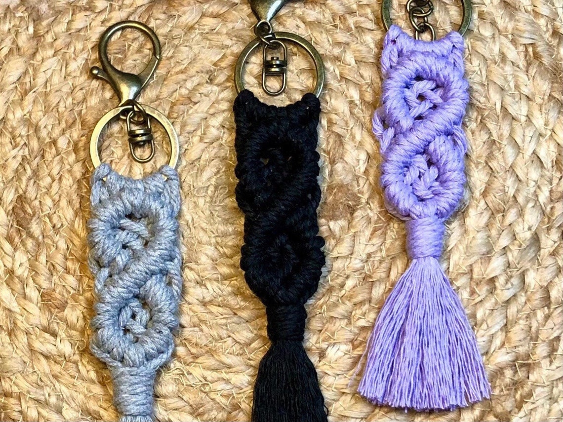 Macrame Infinity Keychain, Bag Charms Accessories, Infinity Key Holder