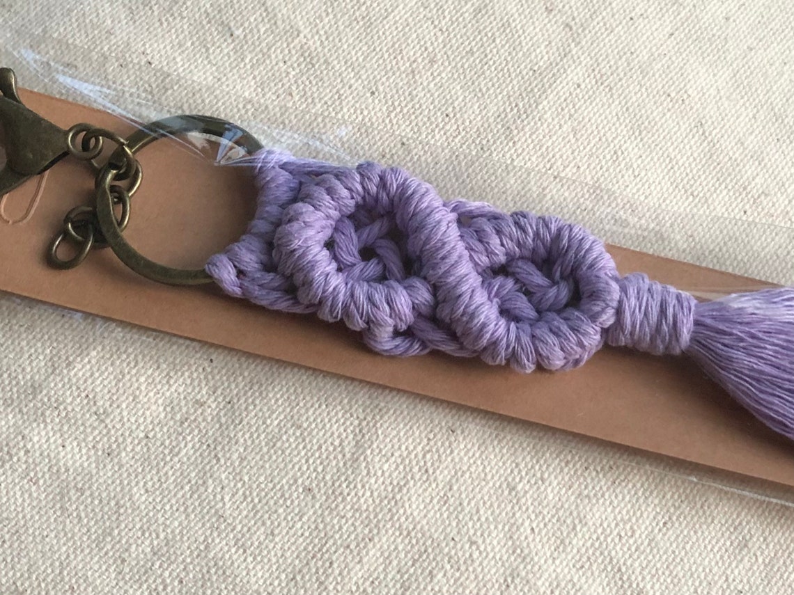 Macrame Infinity Keychain, Bag Charms Accessories, Infinity Key Holder