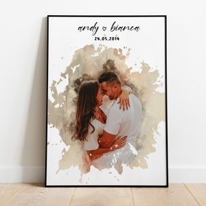 Watercolor Portrait Art | Personalized Portraits | Gifts for Birthday, Anniversary & More | Graphic Edit Sketch Art | Digital and Prints