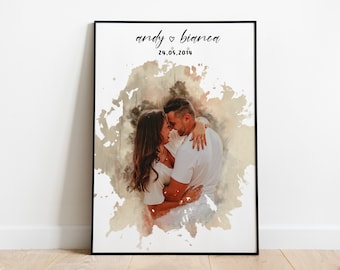 Watercolor Portrait Art | Personalized Portraits | Gifts for Birthday, Anniversary & More | Graphic Edit Sketch Art | Digital and Prints