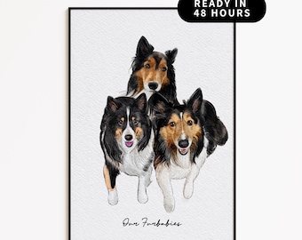 Custom Watercolor Pet Portrait from Photo, Hand Drawn Dog or Cat Memorial Art, Personalized Pet Keepsake, Watercolor Pet Painting