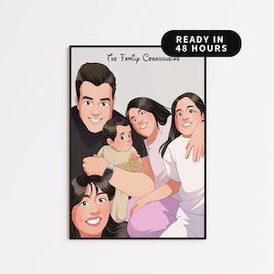 Custom Cartoon Family Portrait Drawing | Personalized Digital Art | Pet & Family Illustration | Anniversary Gift | Digital File