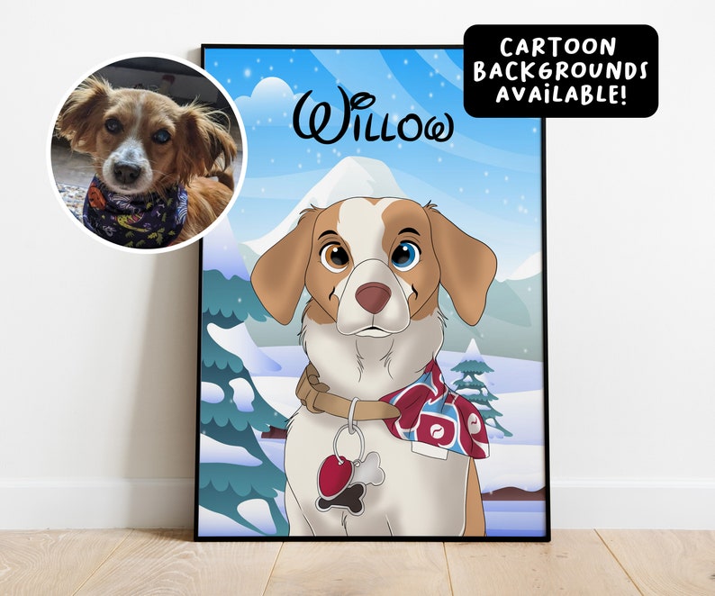 Cartoon Pet Portrait | Custom Dog or Cat Drawing from Photo | Fun Digital Art Gift for Pet Owners or Animal Lovers | Pet Loss Keepsake image 4
