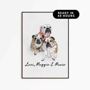 Custom Watercolor Pet Portrait | Personalized Digital Dog & Cat Art | Pet Memorial Artwork | Hand-Drawn Custom Pet Keepsake | Pet Drawing