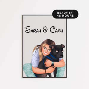 Cartoon Family and Pet Portrait | Hand-Drawn Digital Sketch | Funny Family Illustration | Custom Couple Gift | Custom Art Print