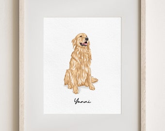 Minimal Pet Watercolor Pet Portrait, Pet Memorial Gift, Dog Painting, Pet Loss Gift, Watercolor Illustration, Dog Portraits from Photos