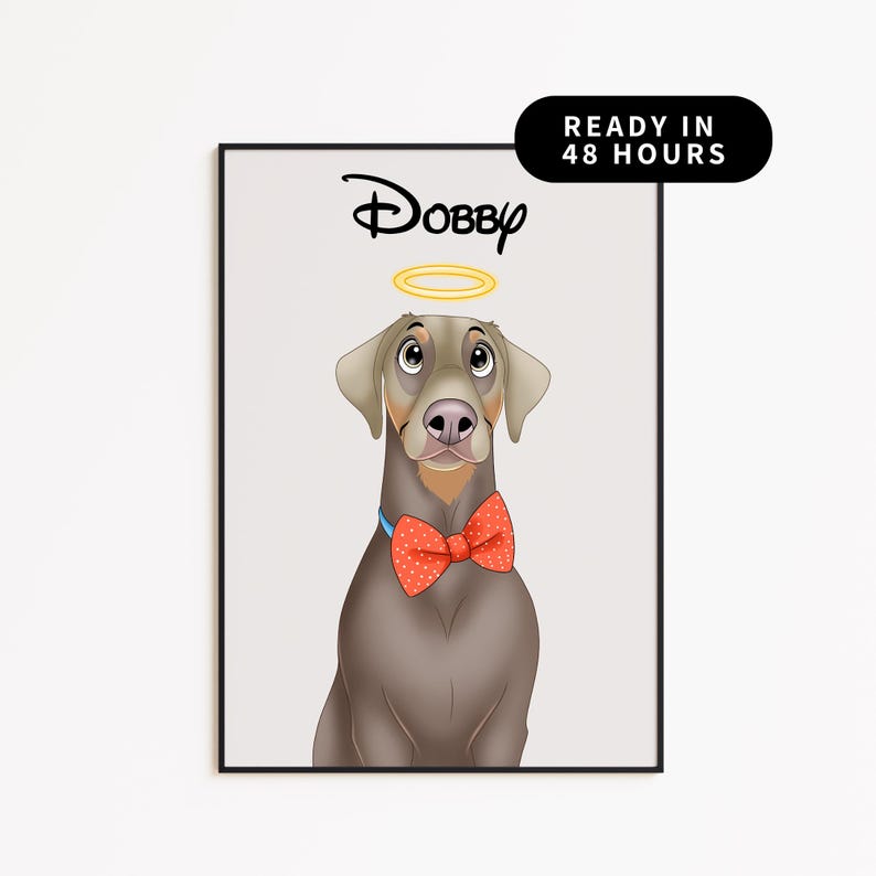 Cartoon Pet Portrait | Custom Dog or Cat Drawing from Photo | Fun Digital Art Gift for Pet Owners or Animal Lovers | Pet Loss Keepsake image 1