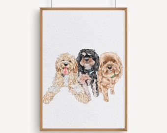 Minimal Pet Watercolor Pet Portrait, Pet Memorial Gift, Dog Painting, Pet Loss Gift, Watercolor Illustration, Dog Portraits from Photos