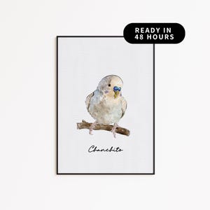 Mini Custom Watercolor Pet Portrait, Bird Portrait from Photo, Hand Drawn Bird Art, Personalized Pet Keepsake, Tiny Watercolor Painting