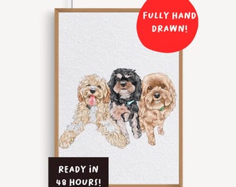 Minimal Pet Watercolor Pet Portrait, Pet Memorial Gift, Dog Painting, Pet Loss Gift, Watercolor Illustration, Dog Portraits from Photos
