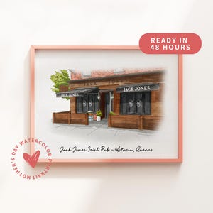 Our Favorite Place Custom Watercolor Portrait | Custom Venue Drawing | Fully Hand-Drawn Venue | Anniversary Couple Gift | Mother's Day Gift