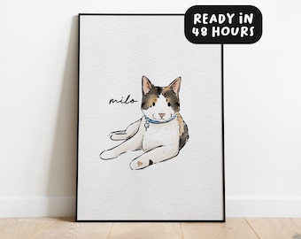 Minimal Pet Watercolor Pet Portrait, Pet Memorial Gift, Dog Painting, Pet Loss Gift, Watercolor Illustration, Dog Portraits from Photos