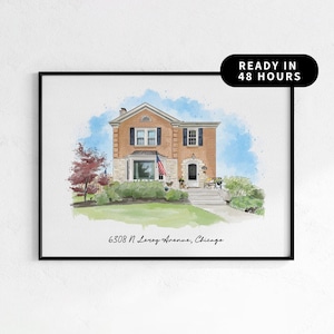 Personalized Watercolor House Art | Custom First Home Gift | Housewarming Gift From Photo | Custom Home Illustration | Digital Home Art