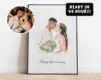 Custom Watercolor Painting from Photo, Hand drawn Watercolor Custom Portrait, Custom Family Gift, Gift for Mom/Dad, Personalised Gift