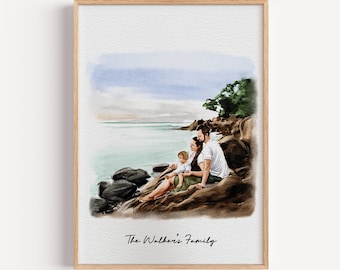 Watercolor Portrait from Photo | Custom Family or Couple Art | Personalized Home Decor | Unique Gift for Loved Ones