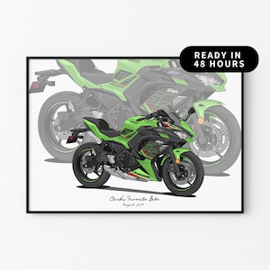 Hand Drawn Motorcycle Portrait | Gift for Car Enthusiast | Vintage Car Wall Art | Custom Auto Sketch | Father’s Day Present for Dad