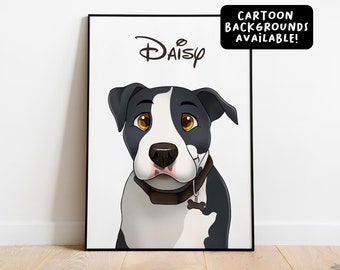 Custom Disney-Cartoon Pet Portrait  | Personalized Portraits | Gifts for Birthday, Anniversary & More | Custom Pet Art | Digital and Prints