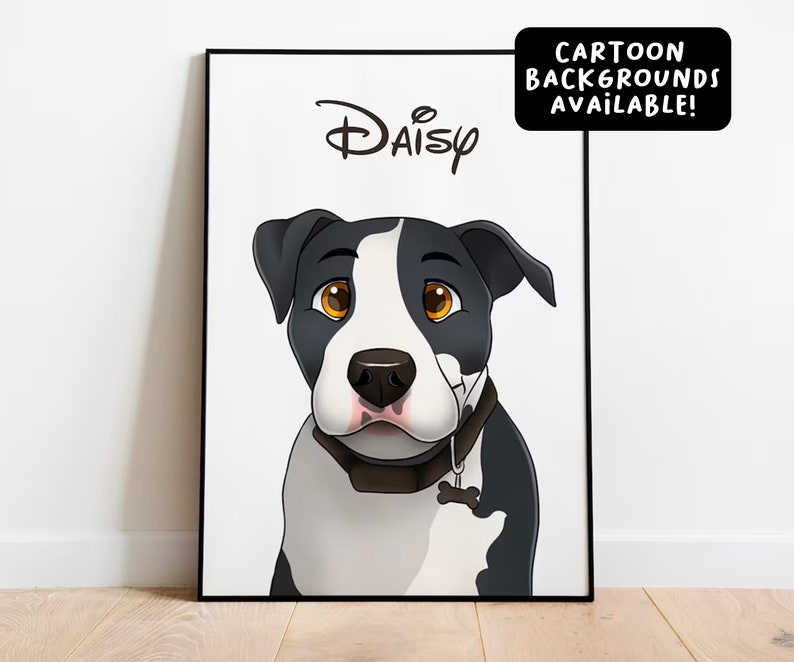 Cartoon Pet Portrait | Custom Dog or Cat Drawing from Photo | Fun Digital Art Gift for Pet Owners or Animal Lovers | Pet Loss Keepsake image 2
